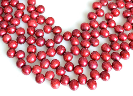 9x10mm Top Drilled Oval/Drop Shape Freshwater Pearl Beads Red Color Dancing Genuine Cultured Freshwater Pearls #747