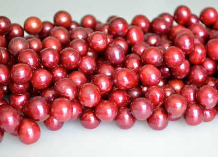 9x10mm Top Drilled Oval/Drop Shape Freshwater Pearl Beads Red Color Dancing Genuine Cultured Freshwater Pearls #747