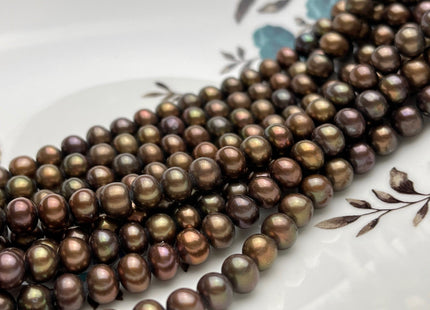 6-7 mm Dark Chocolate Brown Color Potato Freshwater Pearl Beads Genuine Cultured Freshwater Pearl Beads Dark Brown Potato Pearl Beads #P2106