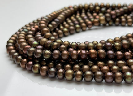 6-7 mm Dark Chocolate Brown Color Potato Freshwater Pearl Beads Genuine Cultured Freshwater Pearl Beads Dark Brown Potato Pearl Beads #P2106