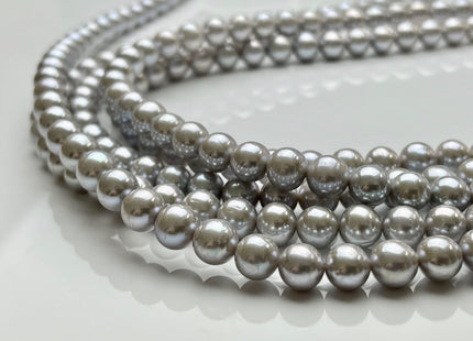 8 mm AAA Extra Shiny Gray Color Perfect Round Freshwater Pearls Genuine Natural Pearl Beads High Luster Gray Bridal Pearls #P1682