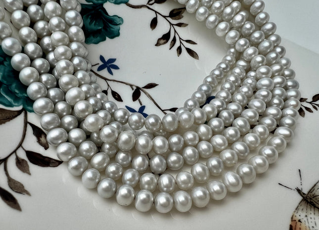 5-6 mm AAA Silver Gray Color Potato Freshwater Pearl Beads Genuine Super High Luster Gray Freshwater Pearl #P2286