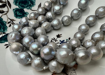 14-18 mm Pinkish Gray Color Edison Baroque Freshwater Pearl Beads Genuine Cultured Edison Pearl 26 Beads P2282