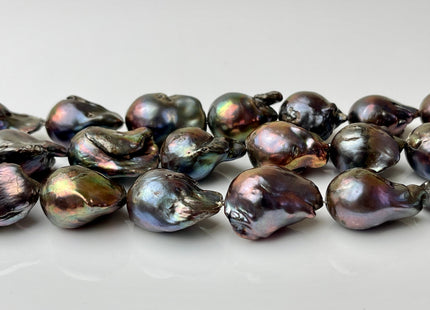 One Piece Or One Strand 14-18x16-24 mm AA Rainbow Peacock Baroque Pearl #P2334