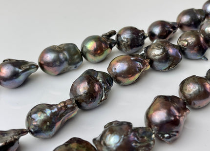 One Piece Or One Strand 14-18x16-24 mm AA Rainbow Peacock Baroque Pearl #P2334