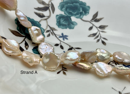 11-18 mm AAA Very Rare High Luster Natural Mauve Pink Flat Keshi Freshwater Pearl Beads #P2336