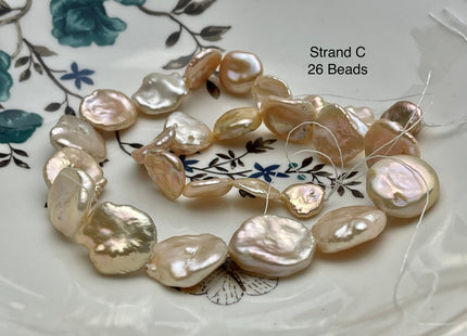 11-18 mm AAA Very Rare High Luster Natural Mauve Pink Flat Keshi Freshwater Pearl Beads #P2336