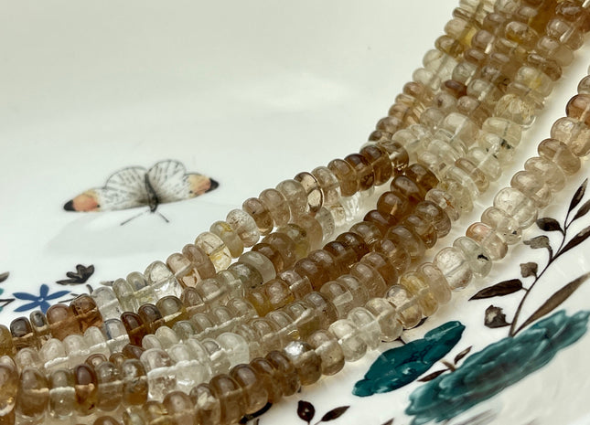 5-8 mm Natural Smooth Rondelle Imperial Topaz 8 inches Strand #4292
