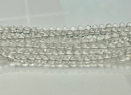 5-10 mm Natural Smooth Rondelle Crystal Quartz 8 inches Strand #4293