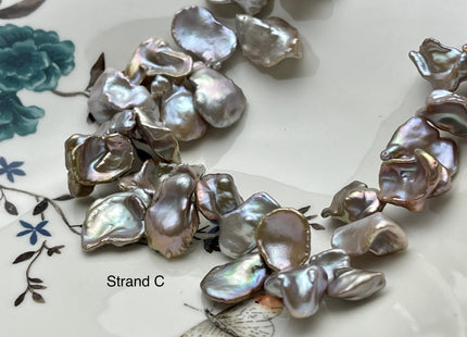 One-Of-A-Kind 15x20-17x35 mm AAA Rare HUGE Keshi Freshwater Pearl Bead Genuine High Luster Natural Mauve Pink Freshwater Keshi Pearls #P2340