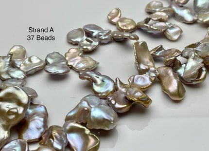 One-Of-A-Kind 15x20-17x35 mm AAA Rare HUGE Keshi Freshwater Pearl Bead Genuine High Luster Natural Mauve Pink Freshwater Keshi Pearls #P2340