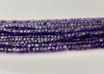 4-5mm Natural Purple Amethyst Smooth Heishi Tyre Gemstone Beads 13 Inches Strand #4295
