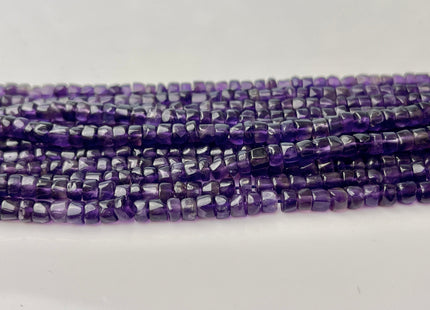4-5mm Natural Purple Amethyst Smooth Heishi Tyre Gemstone Beads 13 Inches Strand #4295