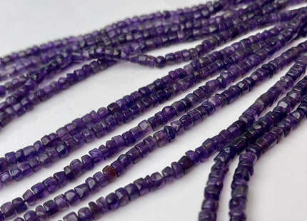 4-5mm Natural Purple Amethyst Smooth Heishi Tyre Gemstone Beads 13 Inches Strand #4295