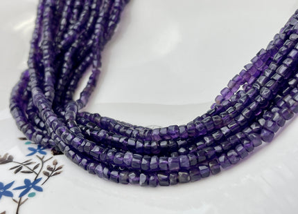 4-5mm Natural Purple Amethyst Smooth Heishi Tyre Gemstone Beads 13 Inches Strand #4295