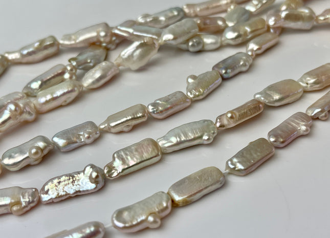 7-8x15 mm Natural Pink Color Rectangle Coin Freshwater Pearl Beads #P2341