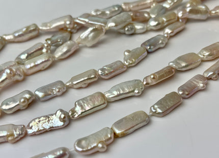 7-8x15 mm Natural Pink Color Rectangle Coin Freshwater Pearl Beads #P2341