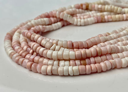 6 mm Natural Peruvian Pink Opal Smooth Heishi Tyre Gemstone Beads 13 Inches Strand #4298