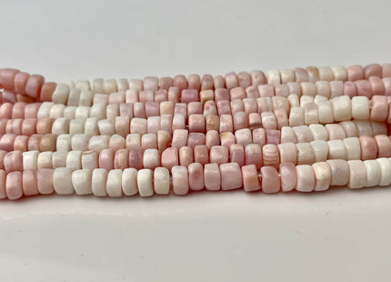 6 mm Natural Peruvian Pink Opal Smooth Heishi Tyre Gemstone Beads 13 Inches Strand #4298