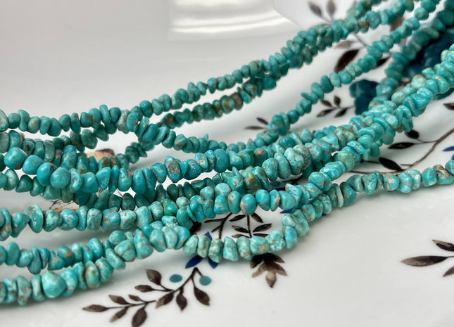 4-6 mm Turquoise Gemstone Beads Irregular Chips Shape Turquoise Beads 16 Inches Strand #4300