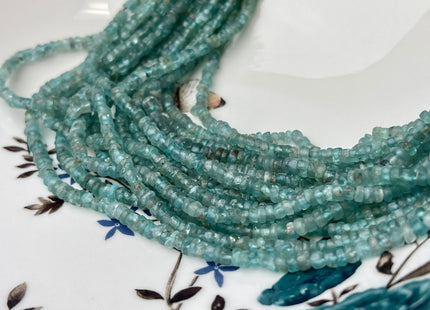 5mm Natural Apatite Smooth Heishi Tyre Gemstone Beads 13 Inches Strand #4302