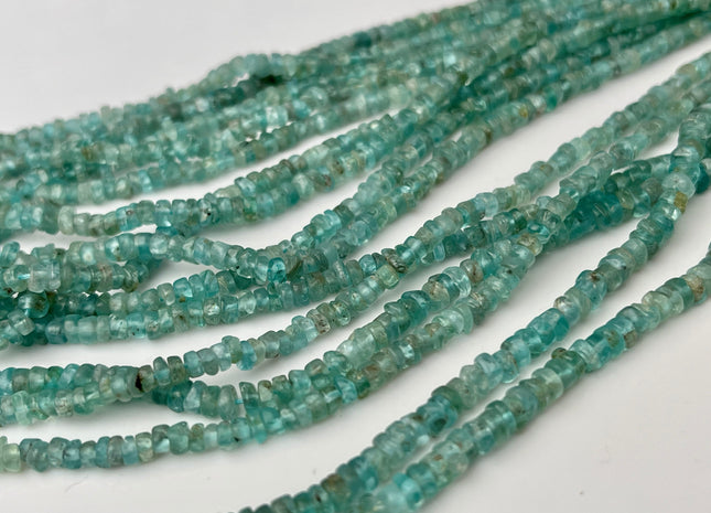 5mm Natural Apatite Smooth Heishi Tyre Gemstone Beads 13 Inches Strand #4302