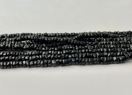 4mm Natural Black Spinel Smooth Heishi Tyre Gemstone Beads 13 Inches Strand #4303
