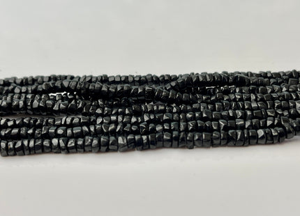 4mm Natural Black Spinel Smooth Heishi Tyre Gemstone Beads 13 Inches Strand #4303