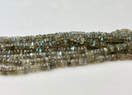 4-5mm Natural Labradorite Smooth Heishi Tyre Gemstone Beads 13 Inches Strand #4304