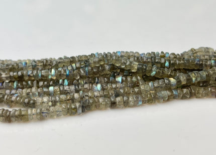 4-5mm Natural Labradorite Smooth Heishi Tyre Gemstone Beads 13 Inches Strand #4304