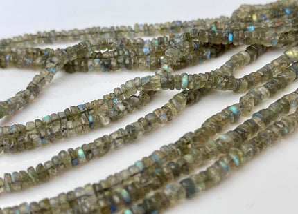 4-5mm Natural Labradorite Smooth Heishi Tyre Gemstone Beads 13 Inches Strand #4304