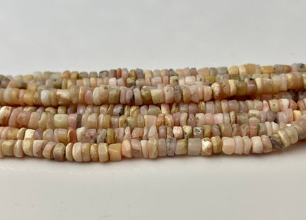 4-5 mm Natural Peruvian Pink Opal Smooth Heishi Tyre Gemstone Beads 13 Inches Strand #4305