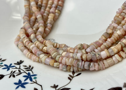 4-5 mm Natural Peruvian Pink Opal Smooth Heishi Tyre Gemstone Beads 13 Inches Strand #4305