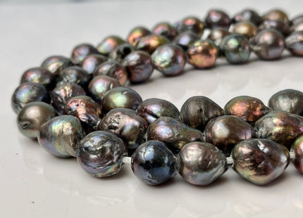 14x16-17 mm Large Hole Dark Peacock Baroque Pearl 2.1mm Hole Rare Edison Pearl Beads Jumbo Baroque Freshwater Pearl Beads #268