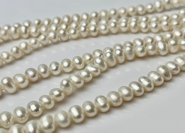 WHOLESALE 5-6 mm AA Natural White Potato Freshwater Pearl Beads Genuine High Luster Natural Potato Freshwater Pearls #200