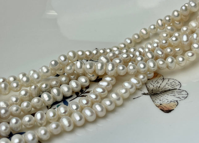 WHOLESALE 6-7 mm AA Natural White Potato Freshwater Pearl Beads Genuine High Luster Natural Potato Freshwater Pearls #200