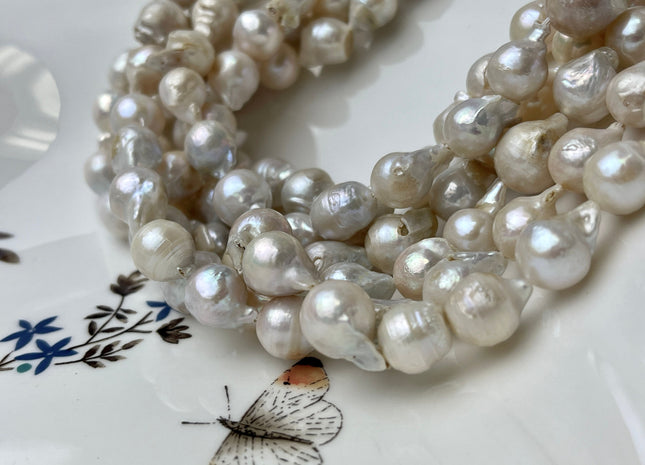 9-11x10-15mm Natural White Teardrop Baroque Freshwater Pearl C Grade #P2344