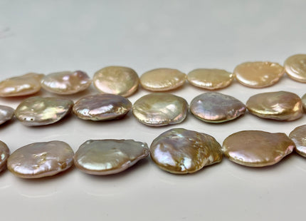 18-20 mm AA Mauve Pink Freshwater Large Coin Pearl Beads #P2345