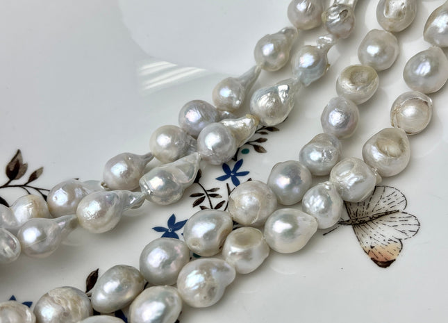 10-11 mm Natural White Teardrop Baroque Freshwater Pearl C Grade #P2346