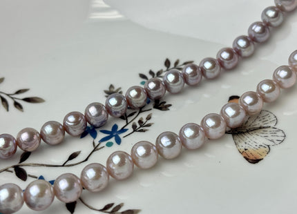 8mm AAA Very Rare Extra Shiny Natural Mauve Pink Round Freshwater Pearl Genuine Natural Pearl Beads High Luster Bridal Pearls #P1633