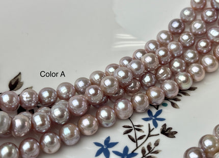 8mm AAA Very Rare Extra Shiny Natural Mauve Pink Round Freshwater Pearl Genuine Natural Pearl Beads High Luster Bridal Pearls #P1633