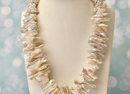 3 Piece AAA 10x13-24 mm Top Quality High Luster Center Drilled Freshwater Biwa Keshi Pearl Beads #P2347
