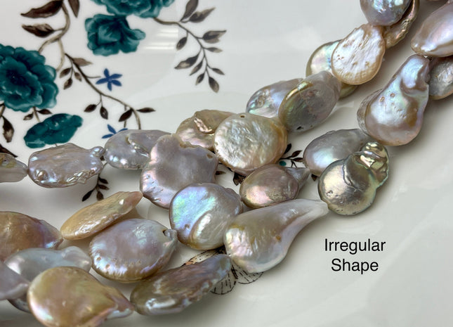 18-20 mm AA Mauve Pink Freshwater Large Coin Pearl Beads #P2348