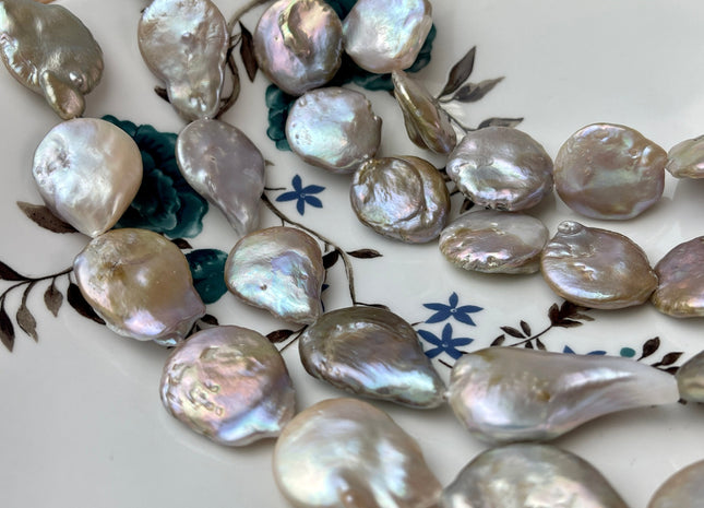 18-20 mm AA Mauve Pink Freshwater Large Coin Pearl Beads #P2348