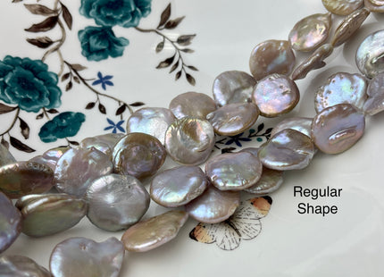 18-20 mm AA Mauve Pink Freshwater Large Coin Pearl Beads #P2348