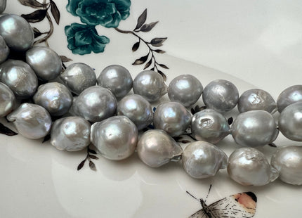 14-18 mm Pinkish Gray Color Edison Baroque Freshwater Pearl Beads Genuine Cultured Edison Pearl 26 Beads P2282