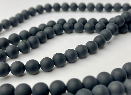 4mm 6mm 8mm 10mm Matte Smooth Round Black Onyx Gemstone Beads 15.5 Inches #4287