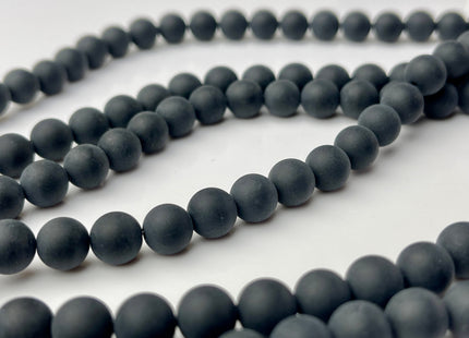 4mm 6mm 8mm 10mm Matte Smooth Round Black Onyx Gemstone Beads 15.5 Inches #4287