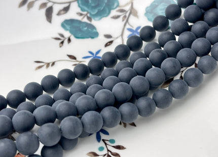 4mm 6mm 8mm 10mm Matte Smooth Round Black Onyx Gemstone Beads 15.5 Inches #4287
