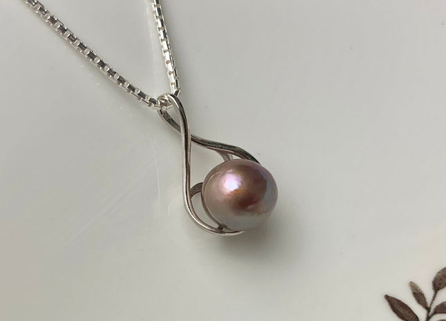 One Piece 925 Sterling Silver/Gold Pendant Setting Findings For Half Drilled Pearls Cage Shape Design Pearl Mount DIY Jewelry #10345-A